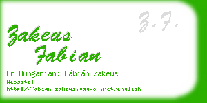 zakeus fabian business card