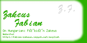 zakeus fabian business card